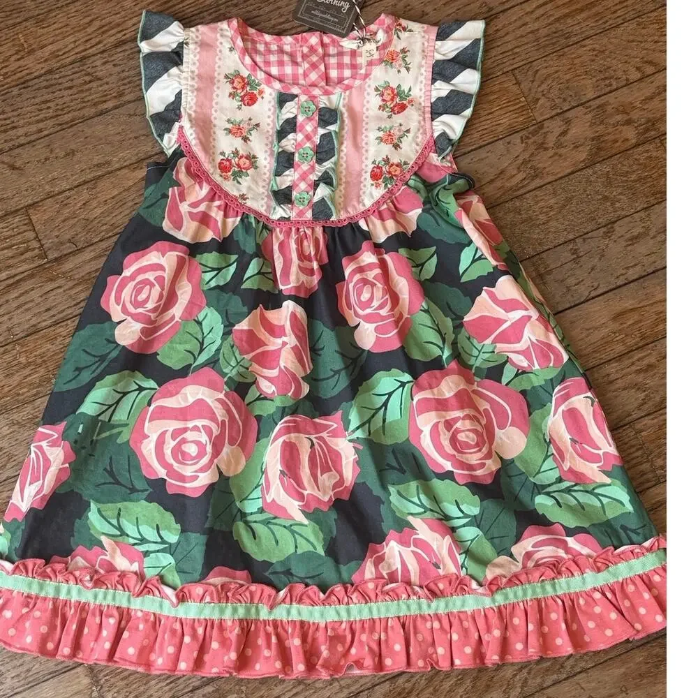 NWT Matilda Jane Brilliant Daydream All Abloom Dress Girls Size 6 Boutique Roses